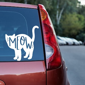 Cat Meow Decal Free Shipping Vinyl Decal Custom Decal Car Sticker Custom Laptop Decal Die Cut Kitty Kitten Feline