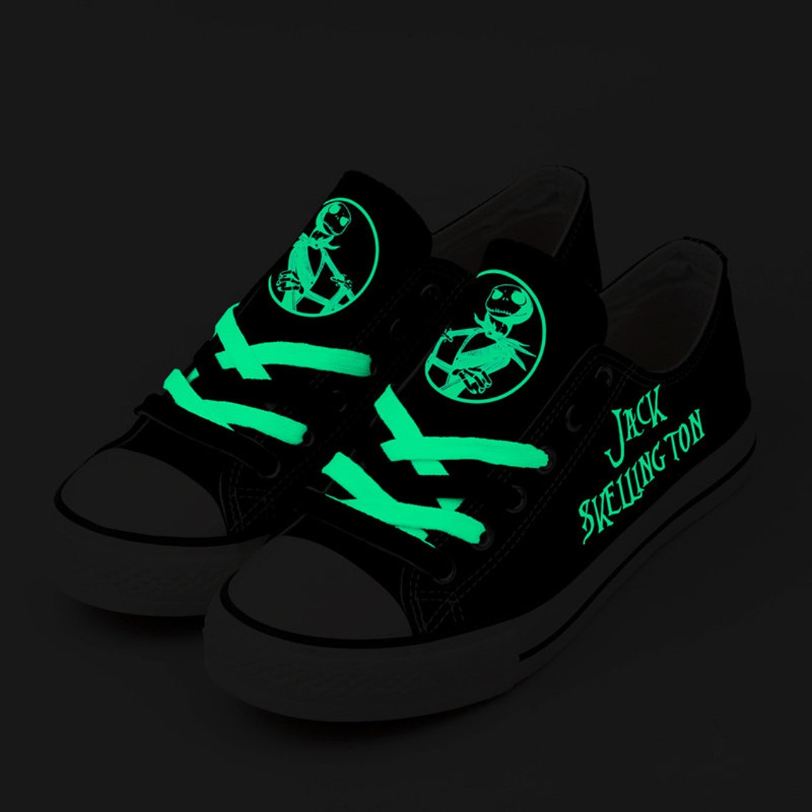 Jack Skellington Luminous Low top Shoes The Nightmare Before | Etsy
