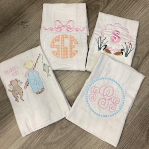 Personalized Baby Burp Cloth, Baby Boy Burp Cloth, Burp Cloth Set, Baby Shower Gift, Baby Gir Monogrammed Burp Cloth, Monogrammed Burp Cloth