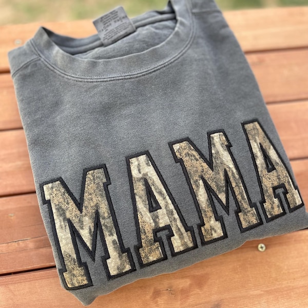 Camo Mama Embroidered Comfort Colors Sweatshirt