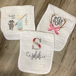 Personalized Baby Burp Cloth, Baby Boy Burp Cloth, Burp Cloth Set, Baby Shower Gift, Baby Boy Monogrammed Burp Cloth, Monogrammed Burp Cloth