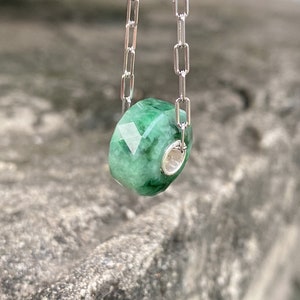 Jade Necklace, Green Jade Pendant, Natural Jadeite,