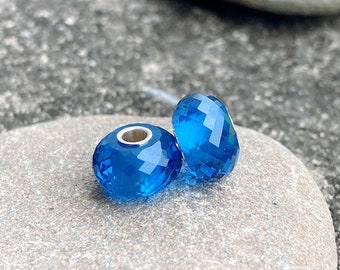 London Blue Topaz Bead with S925 Silver Core