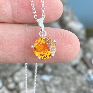 Citrine Necklace, Daisy Flower Shape Crystal, November Birthstone Sagittarius Necklace, Citrine Necklace For Girl, Daisy Necklace Silver