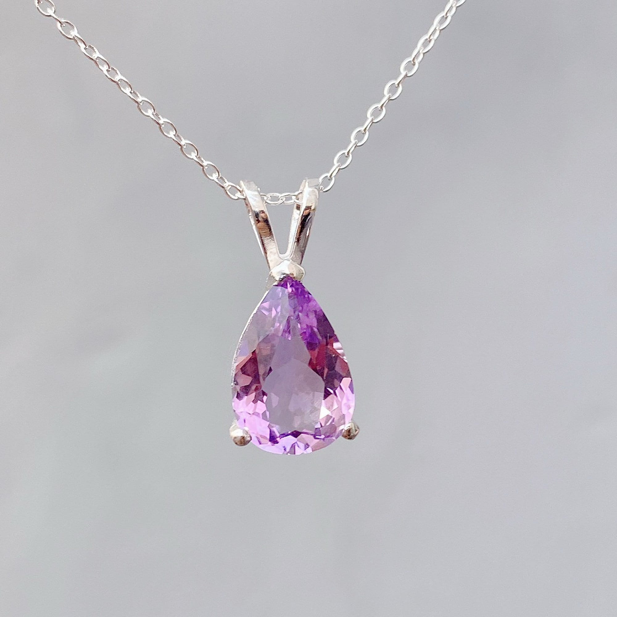 Jewel Purple Silver Necklace Etsy Singapore
