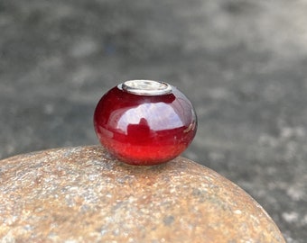 Deep Red Garnet Bead: Natural Stone, S925 Silver Core