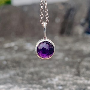 Dainty Amethyst Necklace Silver, Natural Amethyst Pendant, February Birthstone Necklace, February Birthday Gift, Purple Necklace For Women
