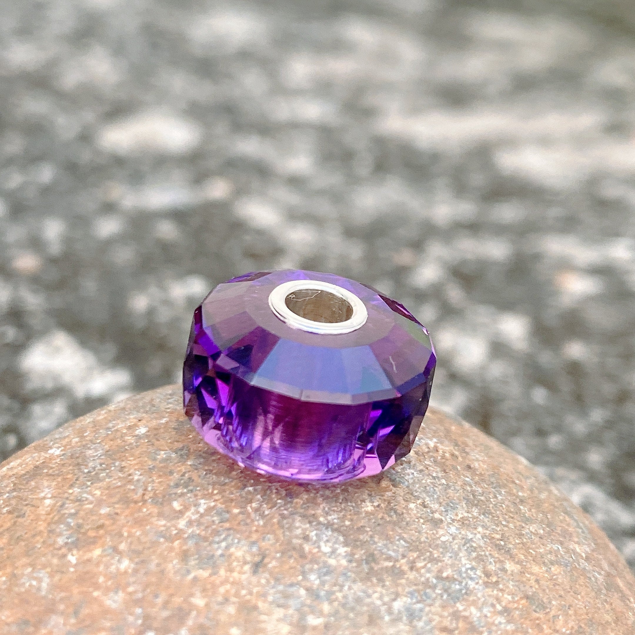 14.5mm Genuine Natural Purple Amethyst Crystal Beads Bracelet