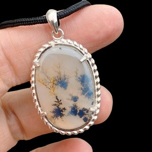 Dendrite Agate Necklace, Natural Agate Gemstone Necklace, One Of A Kind Necklace, Natural Moss Agate, Necklace For Him, Boy Necklace