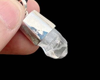Rå Herkimer diamanthalsband: Kristallhänge i sterlingsilver