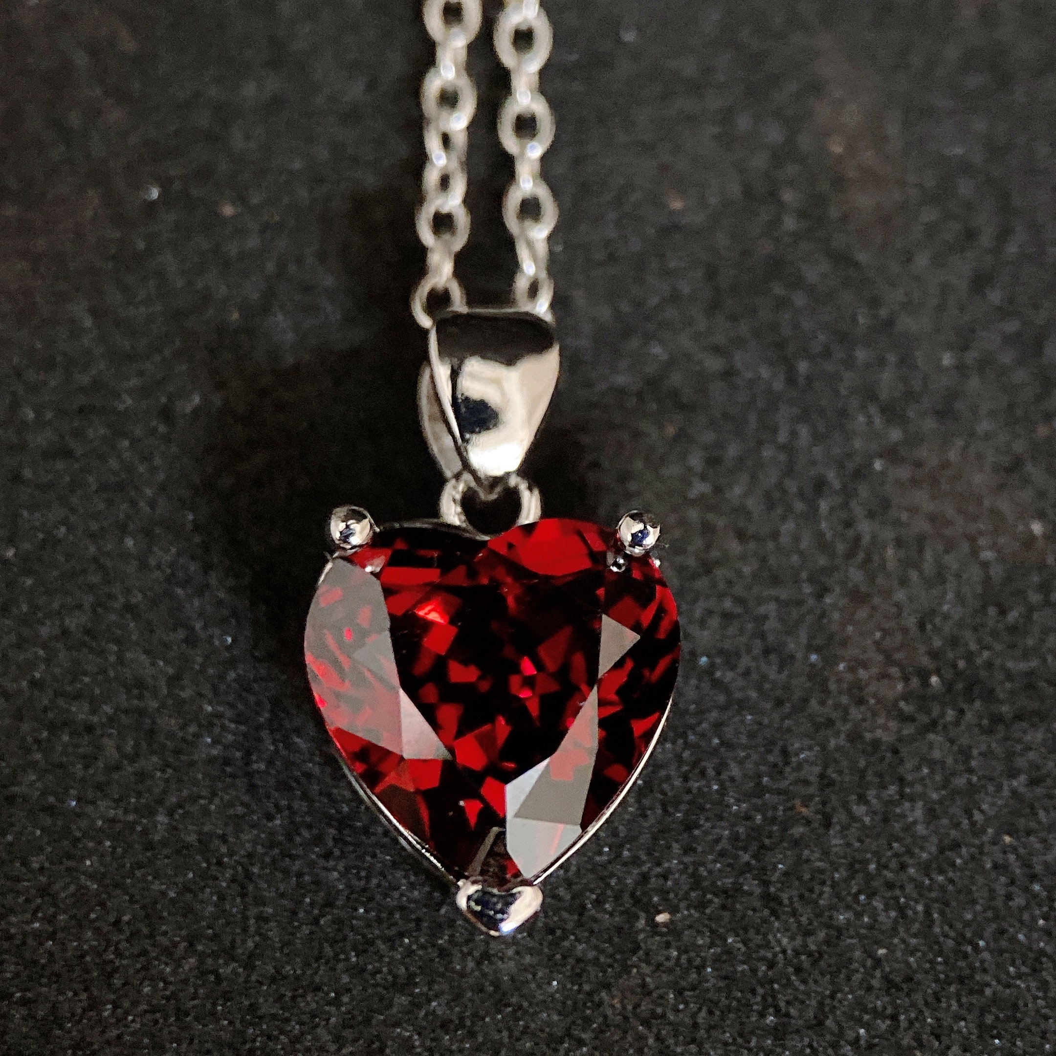 Red swarovski heart necklace - Etsy 日本