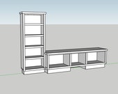Build Plan PDF Bench Shelf, DIY Bench Shelf Carpentry plans, Printable living room furniture plans, Beginner DIY Woodworking Plans
