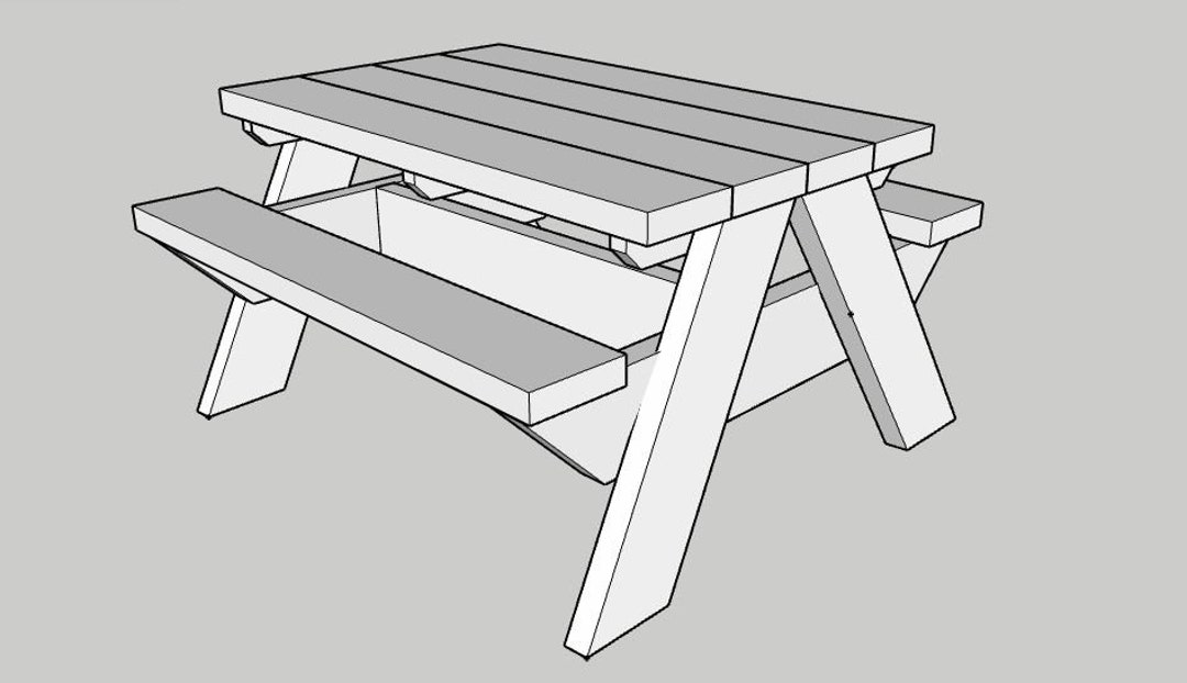 Build Plan PDF Kids Picnic Table, DIY Kids Picnic Table Carpentry Plans ...