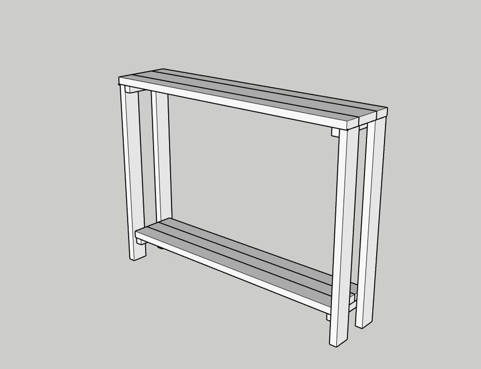 Build Plans PDF Sofa Table, DIY Console Carpentry Plans, Printable