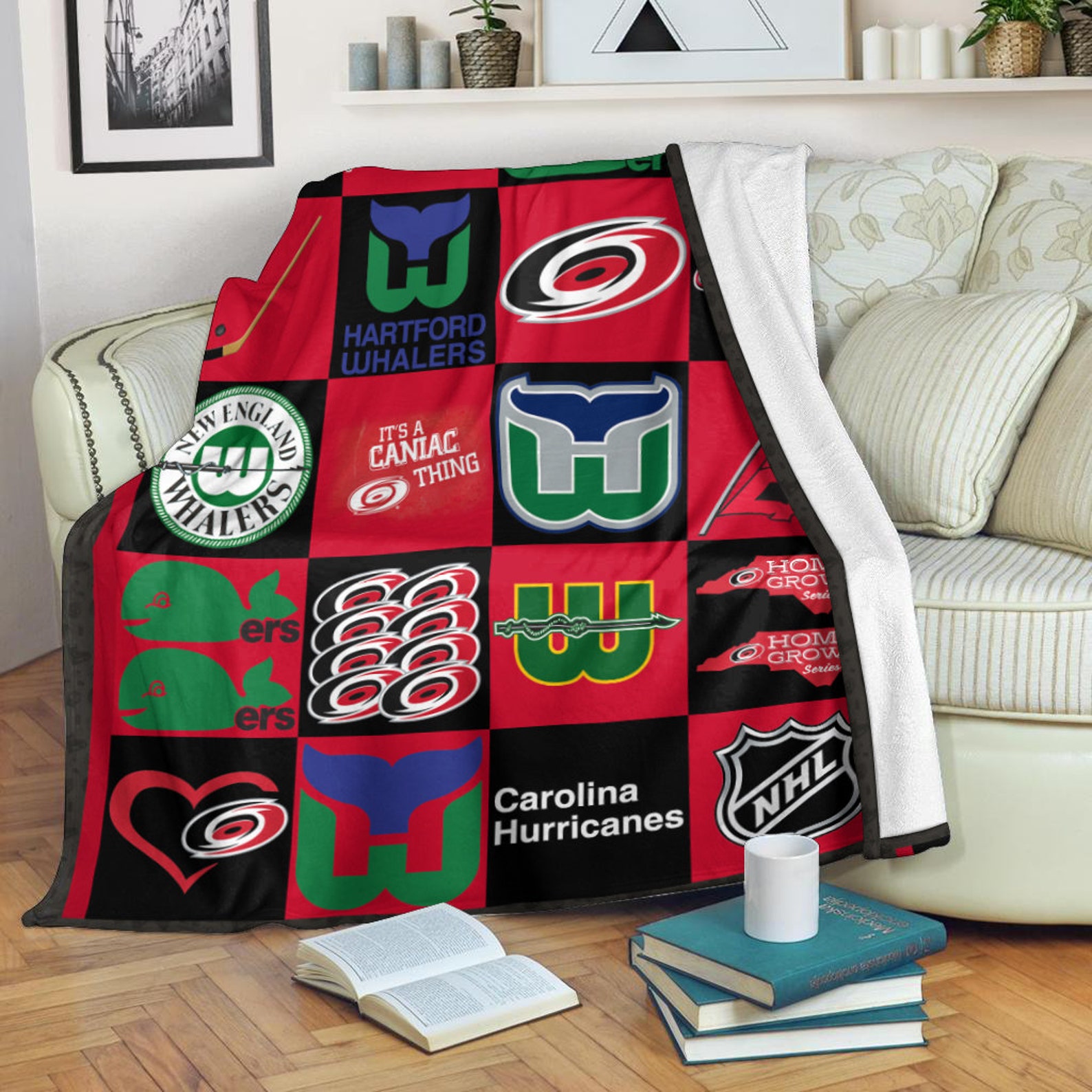 Carolina Hurricanes Fleece Blanket Quilt Hurricanes Blanket Etsy