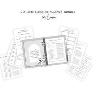 Modelo de planejador de limpeza digital | Páginas do planejador | Gráfico de tarefas para impressão | Organização de limpeza | Download instantâneo | Página do planejador de limpeza