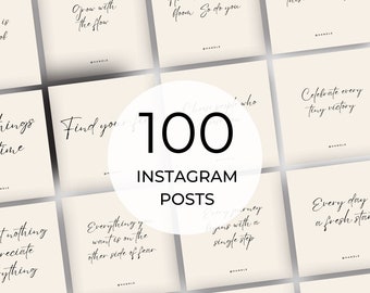 100 modèles de publication IG neutres, modèles d'histoire Instagram, flux de médias sociaux engageants, citations, minimaliste, nu, bohème, téléchargement immédiat