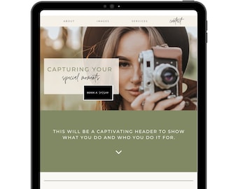 Modèle de site Web Canva pour les photographes | Site Web Canva | Site de photographie | Commercialisation | Photographe de mariage | Téléchargement instantané