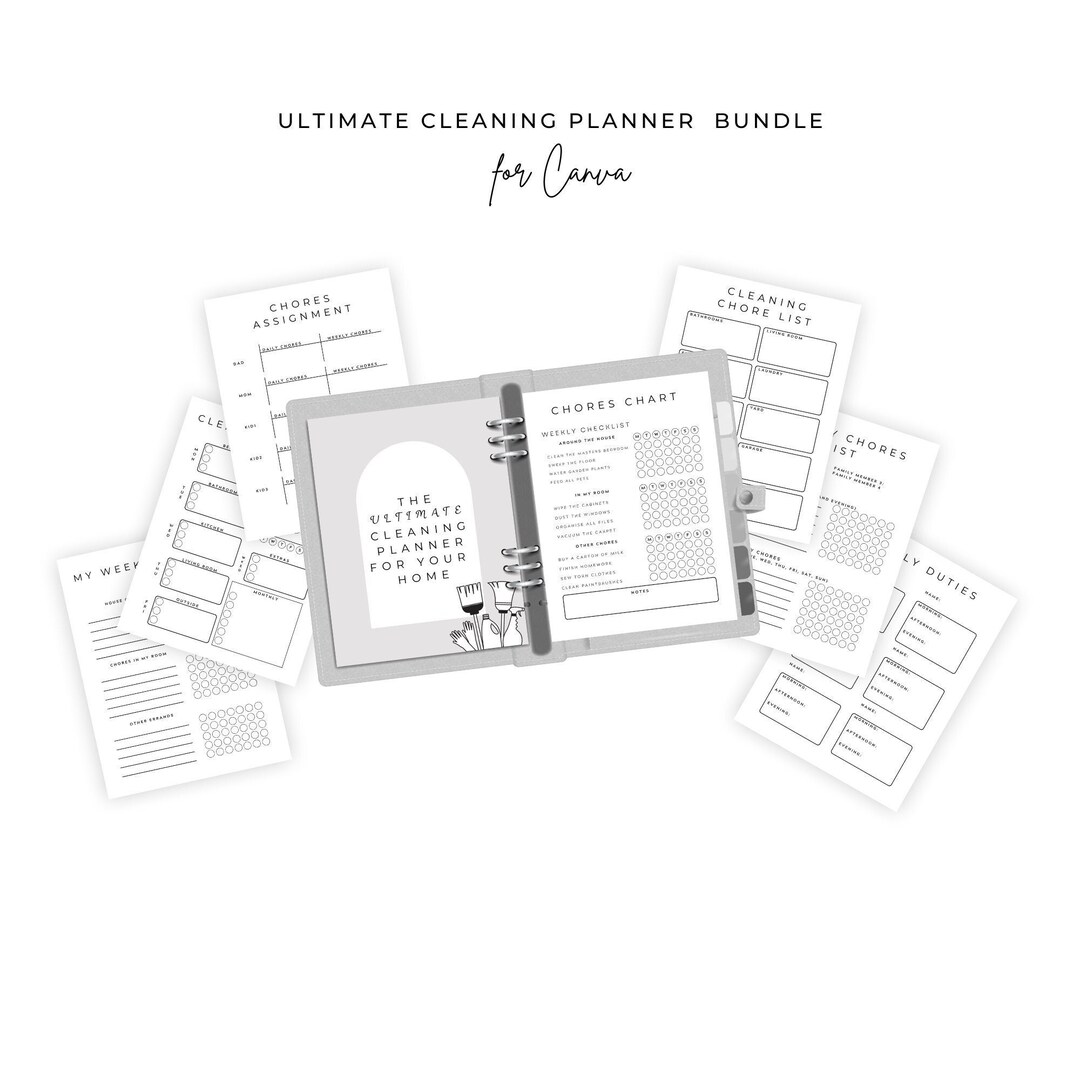 Digital Cleaning Planner Template Planner Pages Chore Chart Printable