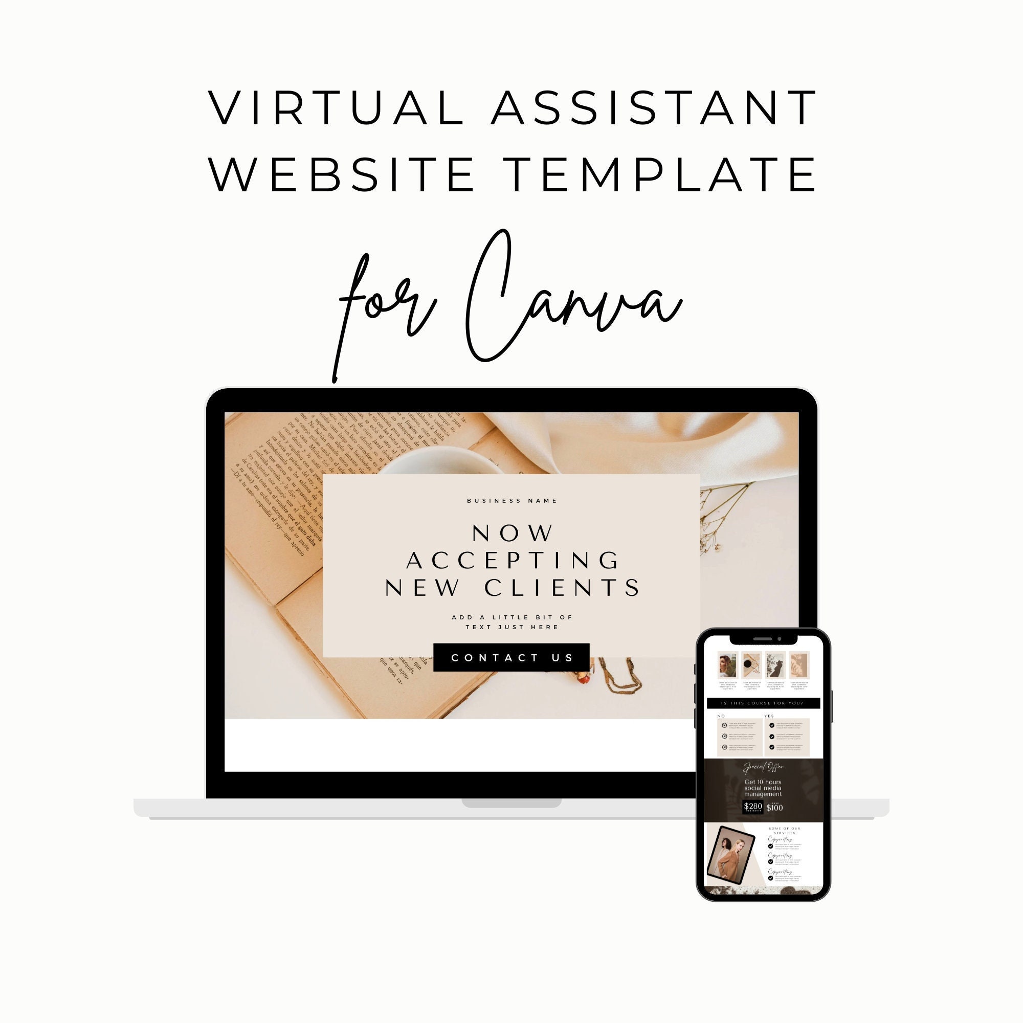 Canva Website Template for Virtual Assistants | Virtual Assistant ...