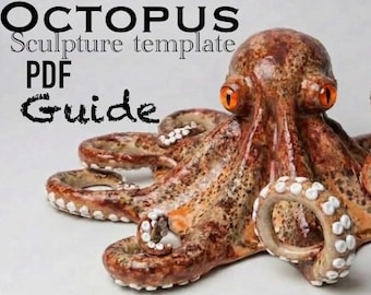 Octopus Clay Sculpture Template | Hand Building PDF Pattern with Video Class | Beginner-Medium