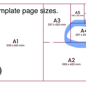 PDF template files are formatted to UK A4 size standard paper. to print different sizes look at your printer settings to see what size options there are. Message me if you need help.