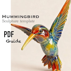 Sjabloon kolibrie keramische sculptuur: keramiek/aardewerk met de hand gebouwde klei (pdf-patroon)