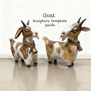 Goat Pottery Sculpture Template, Hand Building Clay Pattern (PDF Download)