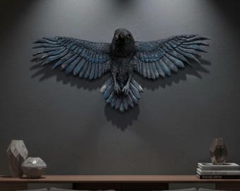 Raven flight Clay Sculpture Template Hand Building PDF Pattern + Video Class level Medium