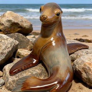 Sea-Lion Sculpture TEMPLATE Hand Building (PDF pattern)  with written instructions (video classes available separately)
