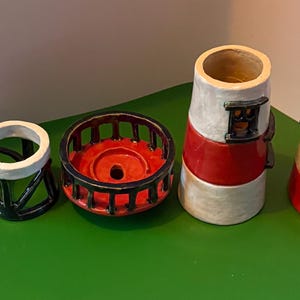 Leuchtturm Keramik Skulptur Schablone zum Handbauen in Ton. Freie Klassen Bild 12