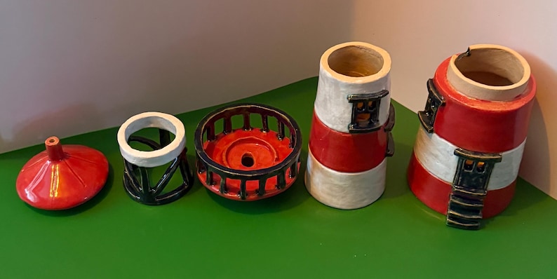 Leuchtturm Keramik Skulptur Schablone zum Handbauen in Ton. Freie Klassen Bild 12
