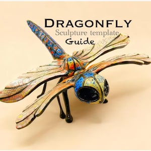 Dragonfly Pottery Sculpture Template for hand building with clay slabs (PDF Pattern) free class