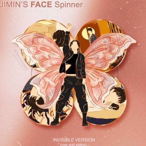 Jimin's FACE Spinning + Stained Glass Pin (Rose Gold / Black Plating) [PRE-ORDER]