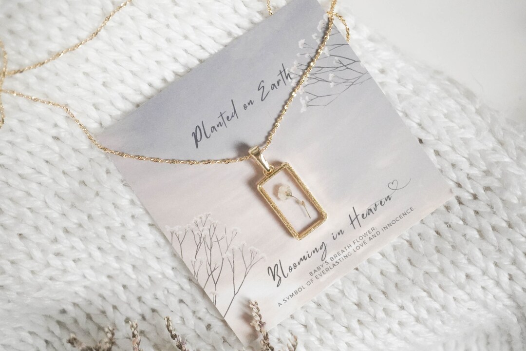 Miscarriage Gift Baby Breath Flowersterling Silver Necklacemultiple