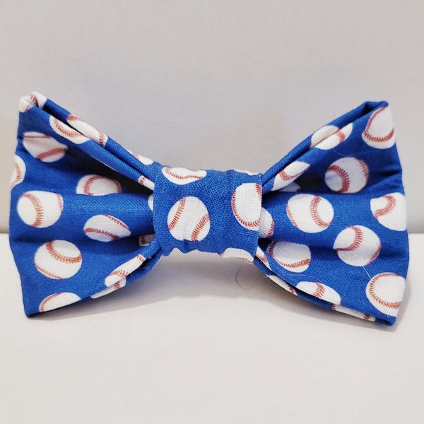 Blue Dog Bow Tie, Blue Cat Bow Tie, Baseball Dog Bow Tie, Baseball Cat Bow Tie, Bowtie, Over the Collar, Sports Bow Tie, Summer Bow Tie