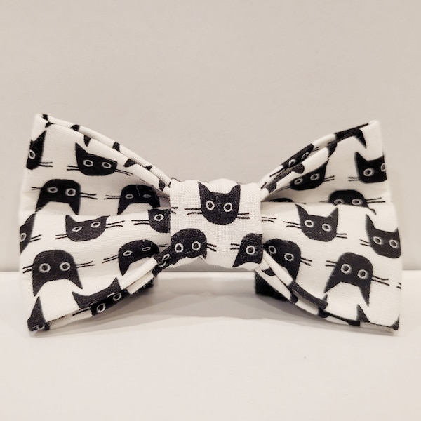 Cat Head Cat Bow Tie, Cat Face Cat Bow Tie, Cat Bow Tie, White Cat Bow Tie, Cat Sailor Bow, Black and White Bow Tie, Black Cat Bow Tie