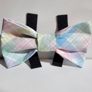 Easter Dog Bow Tie, Easter Cat Bow Tie, Spring Bow Tie, Plaid Bow Tie, Dog Bow tie, Cat Bow tie, Bow, Over the Collar, Dog Sailor Bow