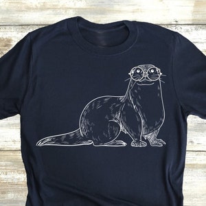 Womens TShirts, Hipster Otter Womens Tee, Fashion TShirts, Cool Tee Shirts, Cute Tshirt Gift for Women, Womans Tees