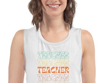 Retro Teacher Tank Top, Teach Love, Cute Teacher Shirts, Teacher Tank Tops, Teacher Appreciation Shirt, Field Trip Shirts for Teachers