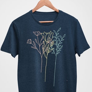 Floral Contour Drawing T-shirt, Women's Graphic Tees, Flower Shirt, Floral Shirt, Flower T Shirt, Flower Tshirt