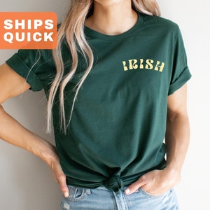 Left Chest Old Script Irish Shirt, Woman Ireland Tee , St Patricks Day ...