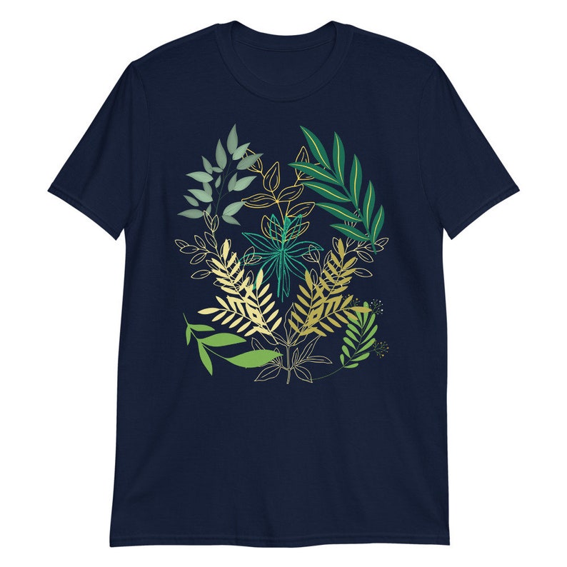 Foliage T Shirt, women's tees, botanical shirt, clothing gift, aesthetic clothing, boho clothing, vintage print shirt image 5