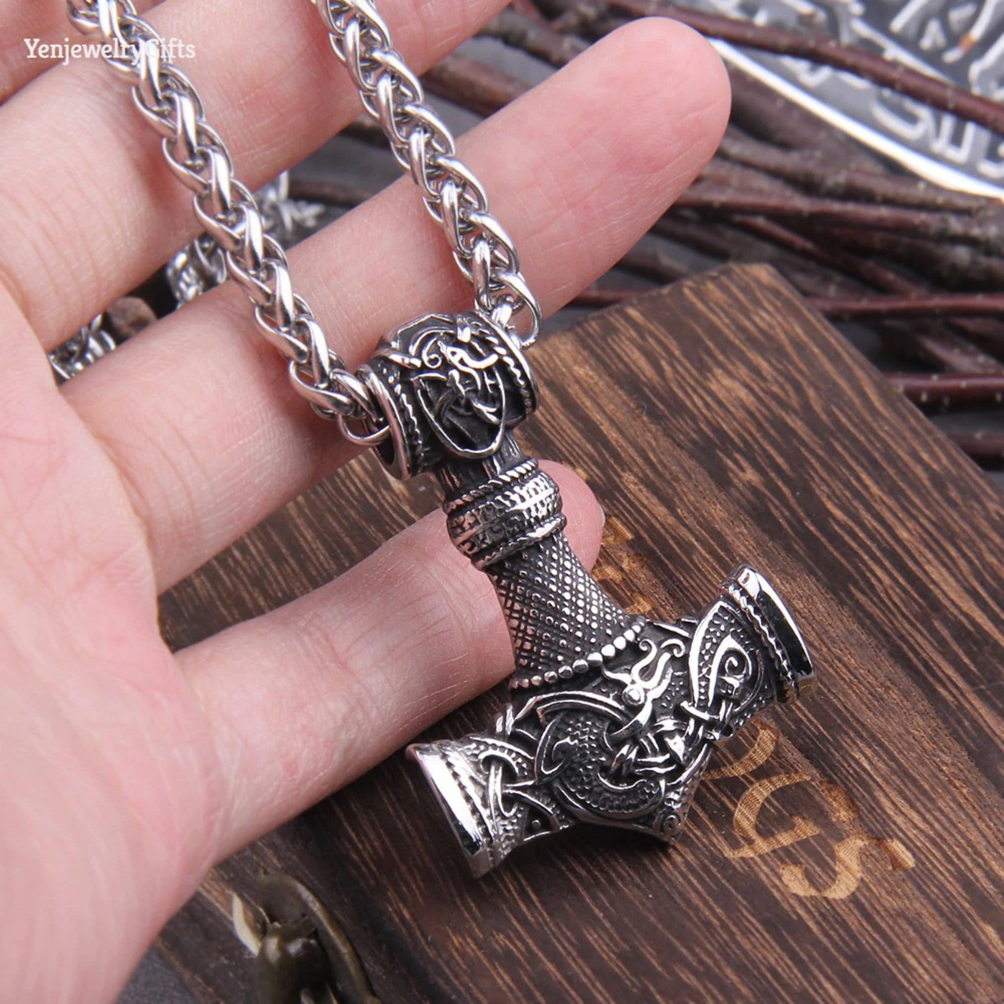 Viking hammer Pendant Necklace Viking Thor Hammer Handmade Etsy