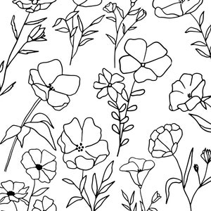 Coloring Page Digital Download Floral