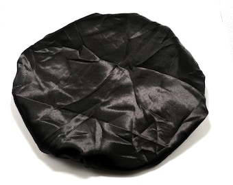 Black Satin Bonnet | Silk Bonnet For Curly Hair | Adult Sleep Bonnets For Women | Incudes One  Bonnet