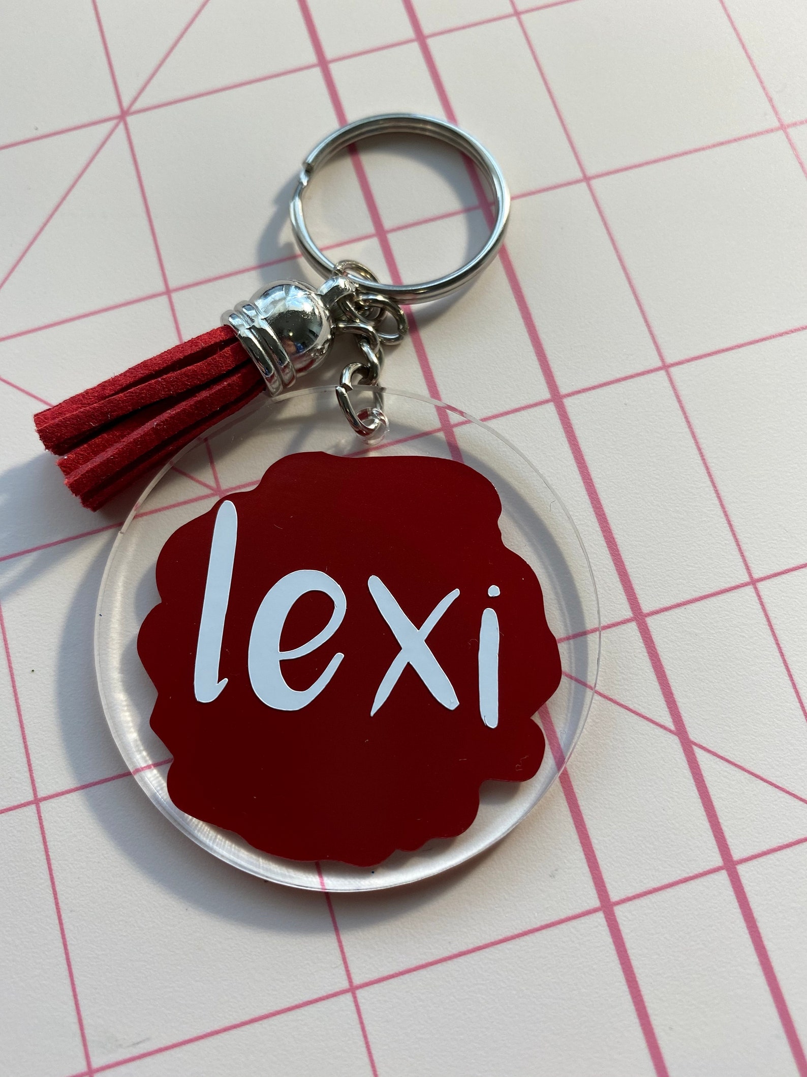 Acrylic Round Paint Stroke Keychain Personalized Paint Etsy