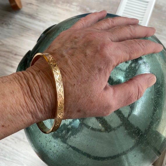 Art Deco Slave Bracelet Upper Arm Bangle - Gold - image 3