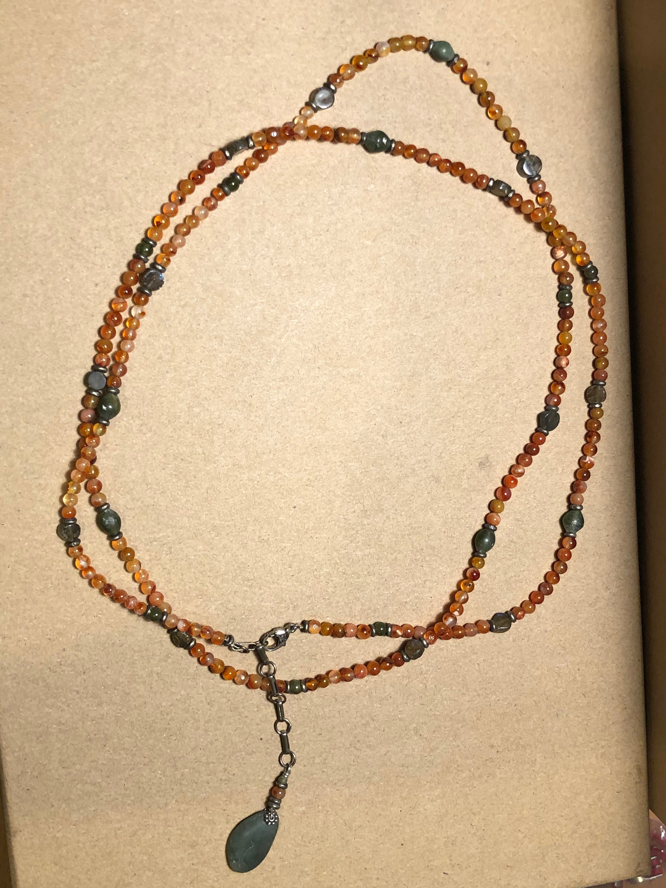 Beaded Belly Chain With Jade Carnelian & Silver Etsy Ireland