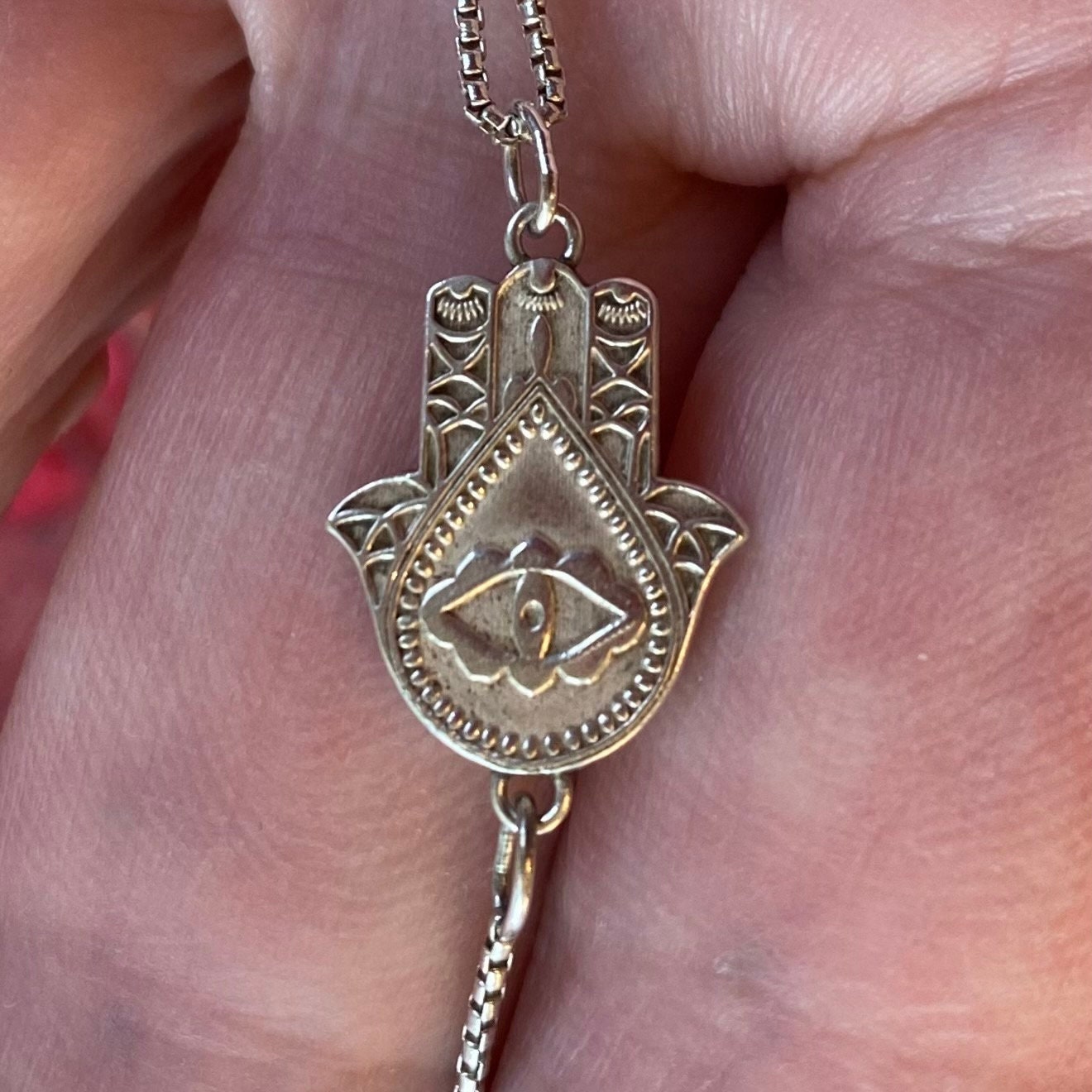 Hamsa Hand of Fatima Sterling Silver 